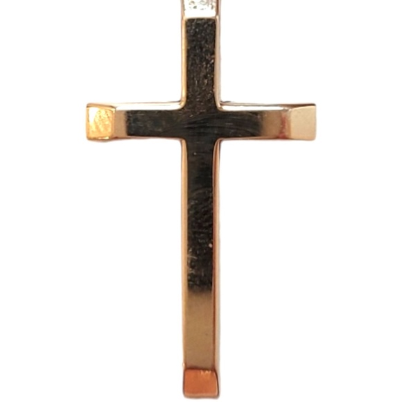 14K Yellow Gold Cross Charm Pendant #18436